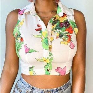 Pretty girl floral crop top